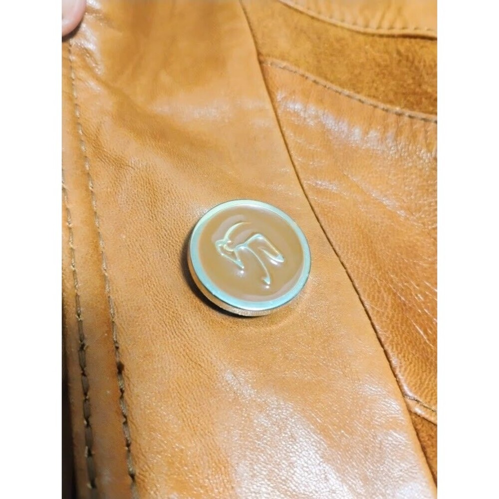 VTG NAPA Y ANTE SKIN GEAR CALIFORNIA PATCHWORK WOMENS S/M LEATHER TRENCH COAT - Picture 7 of 13